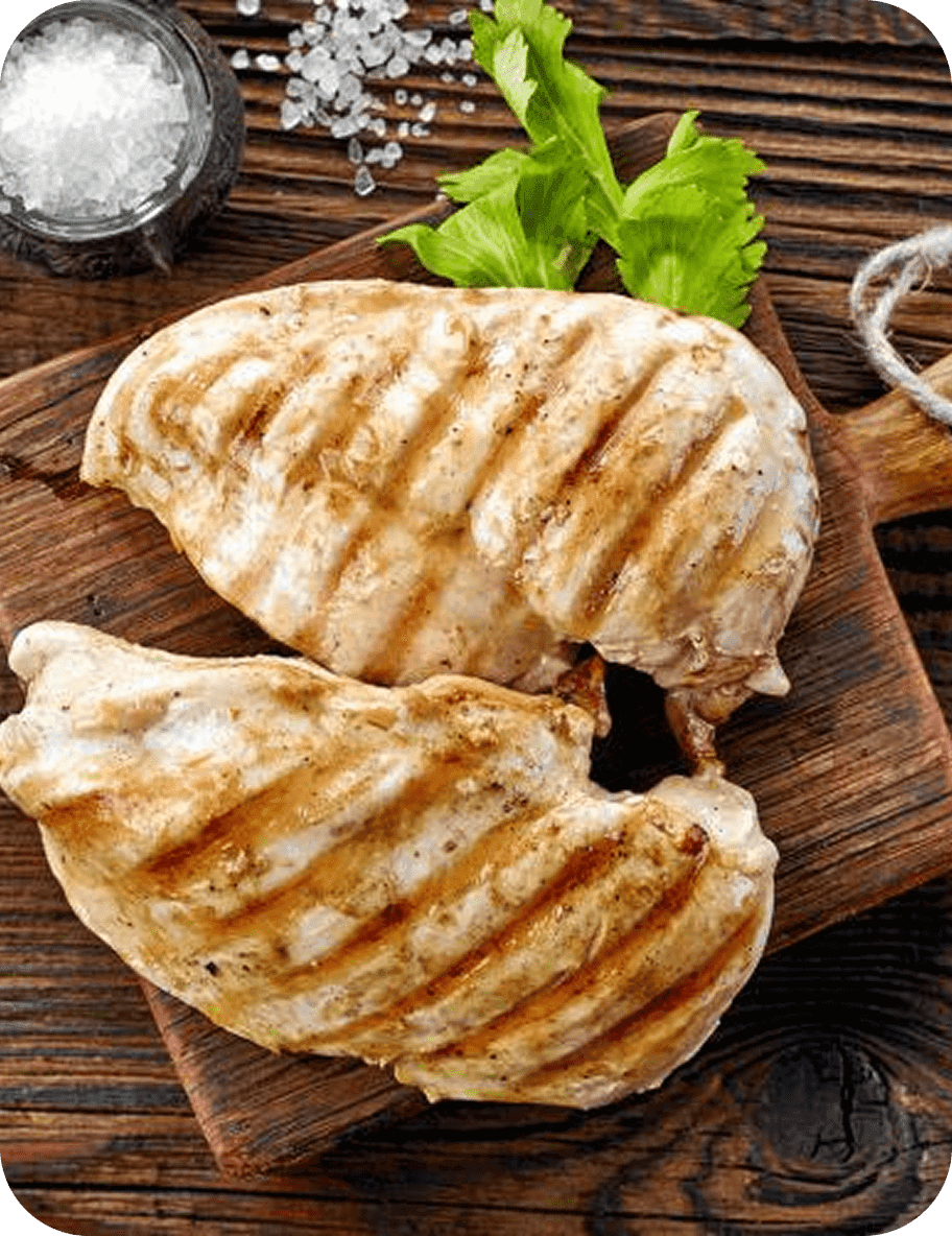 Poulet grillé et compote de pommes